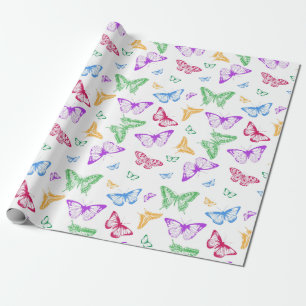 Rainbow Butterflies Wrapping Paper
