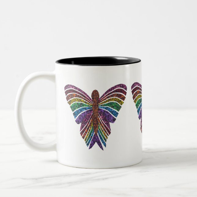 Rainbow Butterfly - 2-Tone Mug (11oz) (Left)
