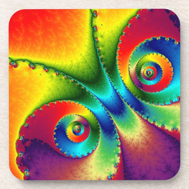 Rainbow Butterfly Abstract Coaster (Front)