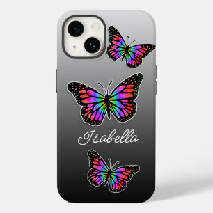 Rainbow Butterfly and Your Name Personalised Case-Mate iPhone 14 Case