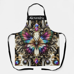 Rainbow Butterfly Art Deco Apron