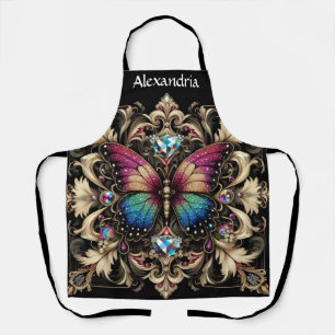 Rainbow Butterfly Art Deco Apron