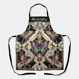 Rainbow Butterfly Art Deco Art Nouveau Apron