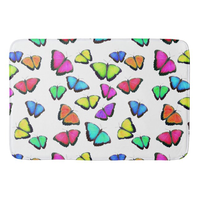 Rainbow Butterfly Bath Mat (Front)