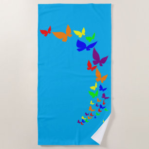 RAINBOW BUTTERFLY BEACH TOWEL