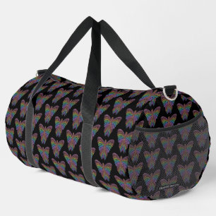 Rainbow Butterfly (black) - Duffel Bag