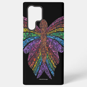 Rainbow Butterfly (black) - Samsung Phone Case