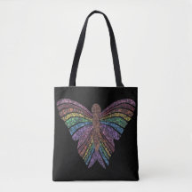 Rainbow Butterfly (black) - Tote