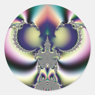 Rainbow Butterfly Classic Round Sticker