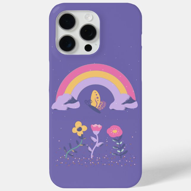 Rainbow Butterfly Cloud Flowers Case-Mate iPhone Case (Back)