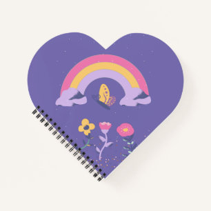 Rainbow Butterfly Cloud Flowers Notebook