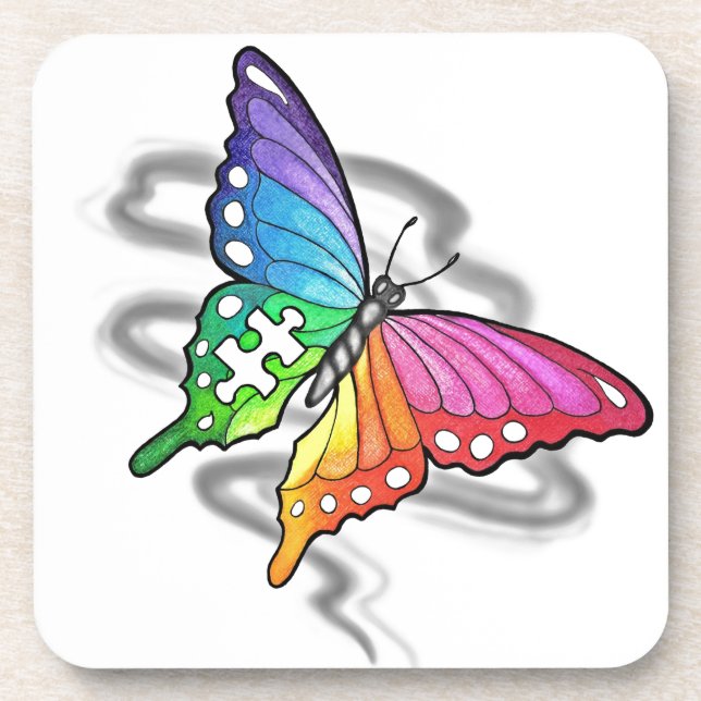 Rainbow Butterfly Coaster (Front)