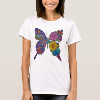 Rainbow Butterfly Floral Women's Classic T-Shirt