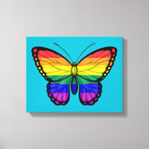 Rainbow Butterfly Gay Pride Flag Canvas Print