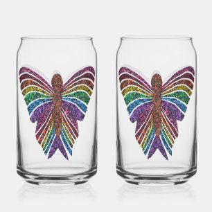 Rainbow Butterfly - Glass Cans