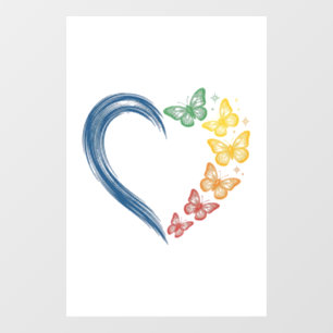 Rainbow Butterfly Heart Vintage Engraving Design_1