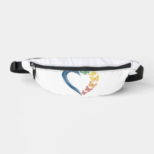 Rainbow Butterfly Heart Vintage Engraving Design_1 Bum Bags