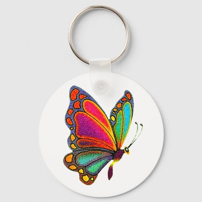 Rainbow Butterfly Key Ring (Front)