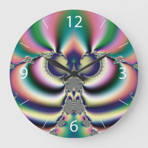 Rainbow Butterfly Large Clock
