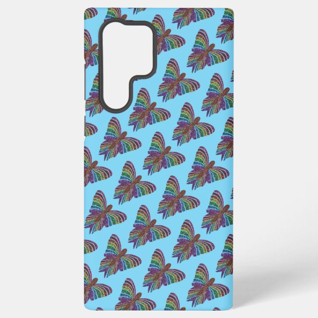 Rainbow Butterfly (light blue) - Samsung Case (Back)