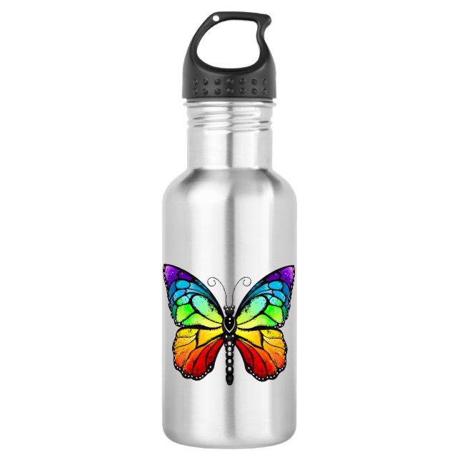 Rainbow butterfly Monarch 532 Ml Water Bottle (Front)