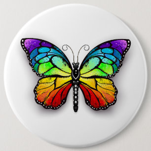 Rainbow butterfly Monarch 6 Cm Round Badge