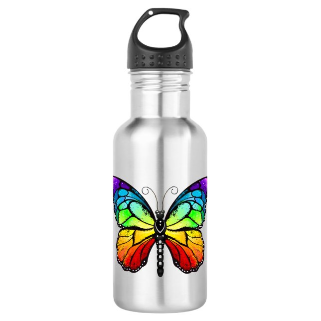 Rainbow butterfly Monarch 710 Ml Water Bottle (Front)
