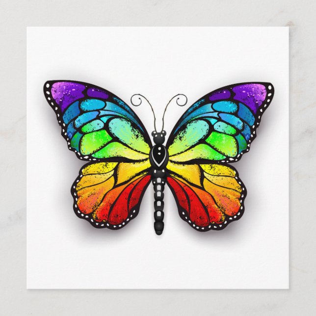 Rainbow butterfly Monarch Advice Card (Front)