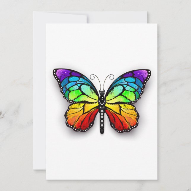 Rainbow butterfly Monarch Announcement (Front)