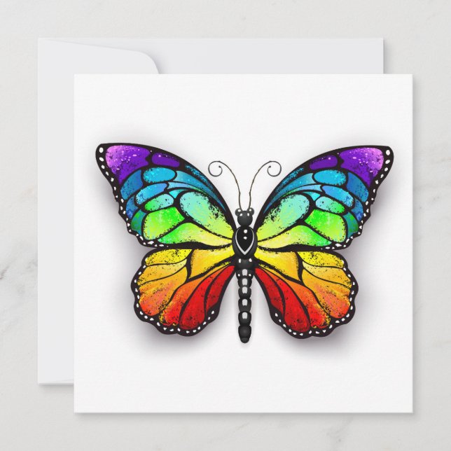 Rainbow butterfly Monarch Announcement (Front)