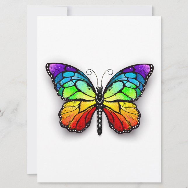 Rainbow butterfly Monarch Announcement (Front)