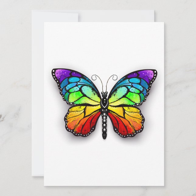 Rainbow butterfly Monarch Announcement (Front)