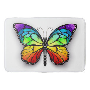 Rainbow butterfly Monarch Bath Mat
