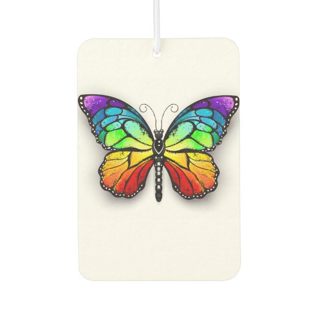 Rainbow butterfly Monarch Car Air Freshener (Front)