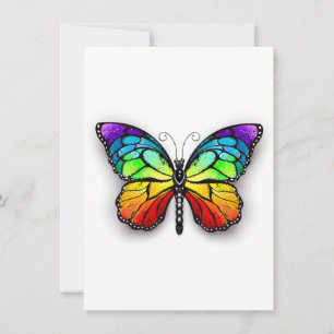 Rainbow butterfly Monarch Card