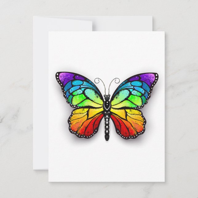 Rainbow butterfly Monarch Card (Front)
