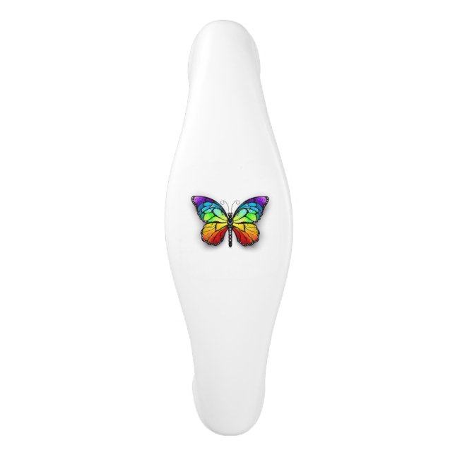 Rainbow butterfly Monarch Ceramic Cabinet Pull (Front)