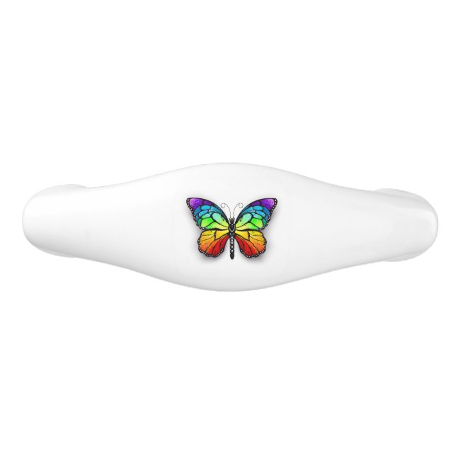Rainbow butterfly Monarch Ceramic Drawer Pull (Front)