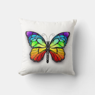 Rainbow butterfly Monarch Cushion