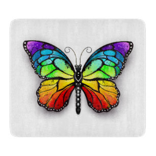 Rainbow butterfly Monarch Cutting Board