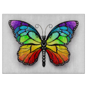 Rainbow butterfly Monarch Cutting Board