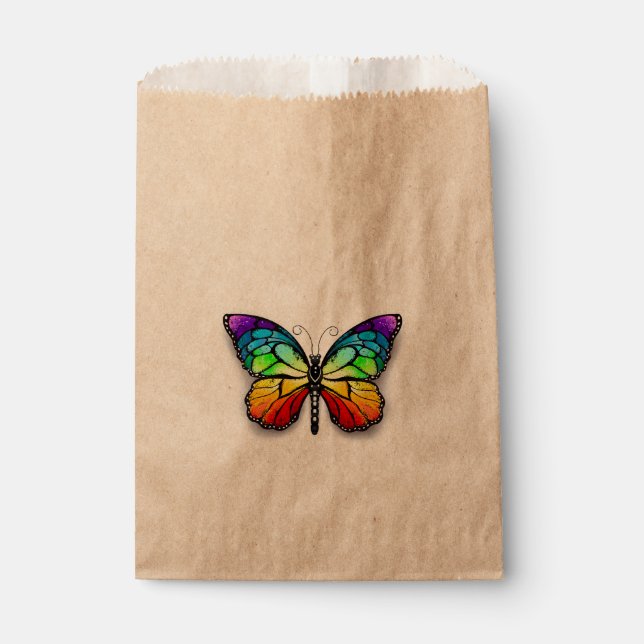 Rainbow butterfly Monarch Favour Bag (Front)