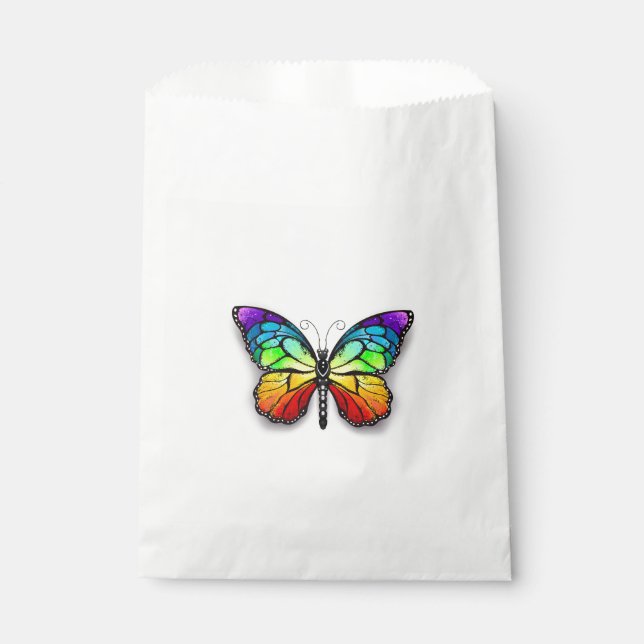 Rainbow butterfly Monarch Favour Bag (Front)