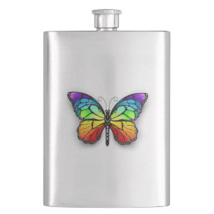 Rainbow butterfly Monarch Hip Flask