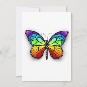 Rainbow butterfly Monarch Holiday Card