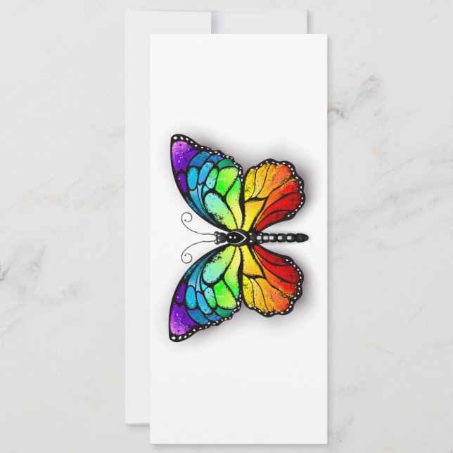 Rainbow butterfly Monarch Holiday Card (Front)