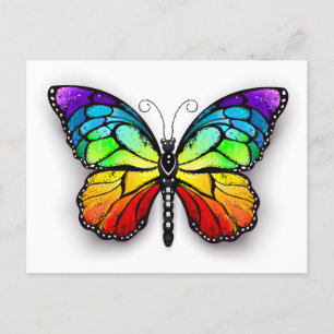 Rainbow butterfly Monarch Invitation Postcard