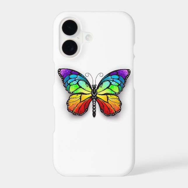 Rainbow butterfly Monarch iPhone Case (Back)