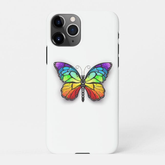 Rainbow butterfly Monarch iPhone Case (Back)
