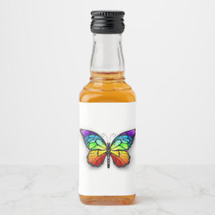 Rainbow butterfly Monarch Liquor Bottle Label